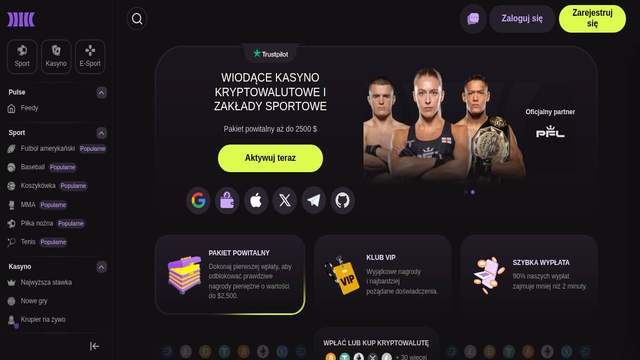 Cloudbet casino screenshot